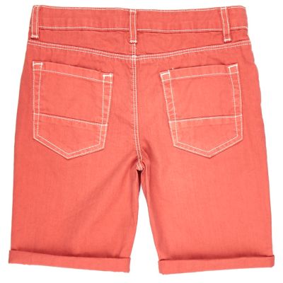 Boys red turn-up shorts